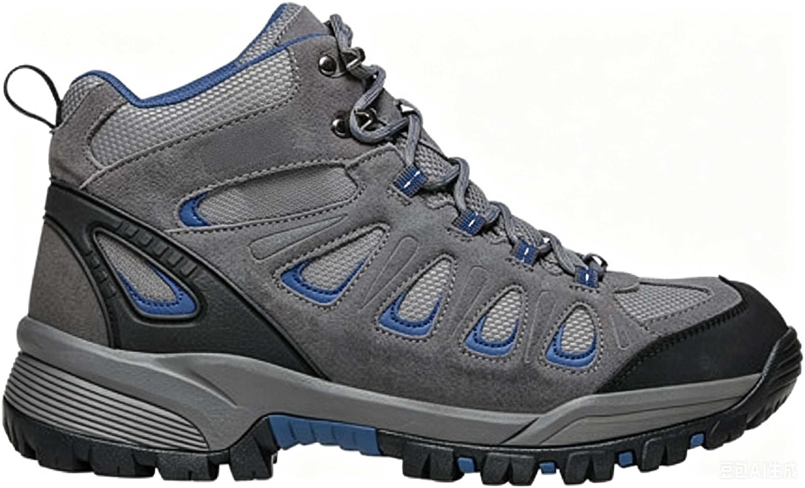Mens Ridge Walker Round Toe Hiking Casual Boots Ankle - Black