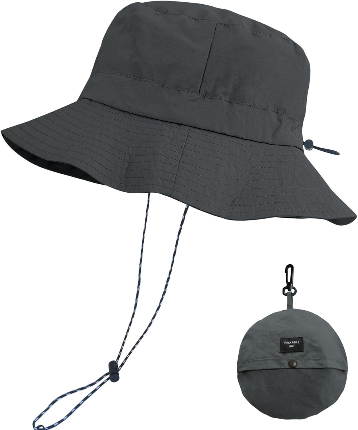 PFFY Packable Sun Bucket Hat for Men Women Outdoor UV Protection Sun Hats | Lightweight, Foldable Fishing Hat, Waterproof Quick Dry Rain Hats, Summer Hiking Cap, Suitable for Beach, Gardening, Camping