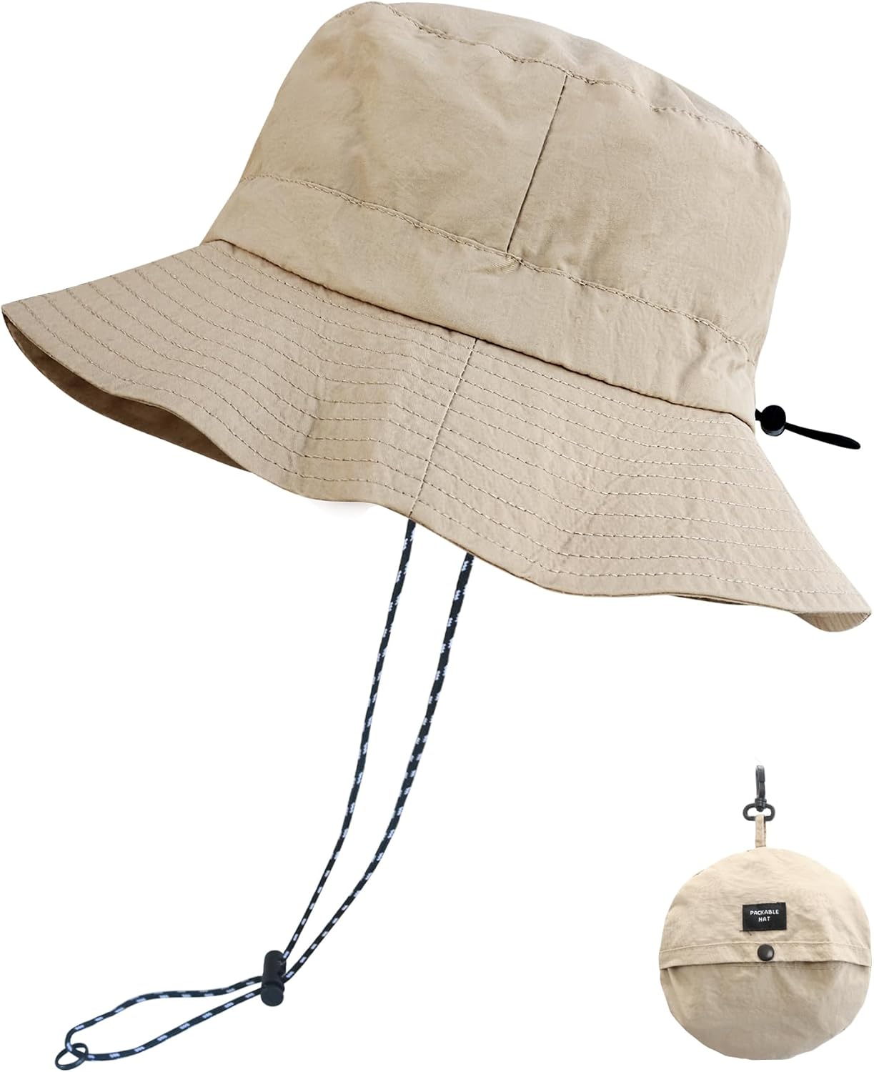 PFFY Packable Sun Bucket Hat for Men Women Outdoor UV Protection Sun Hats | Lightweight, Foldable Fishing Hat, Waterproof Quick Dry Rain Hats, Summer Hiking Cap, Suitable for Beach, Gardening, Camping