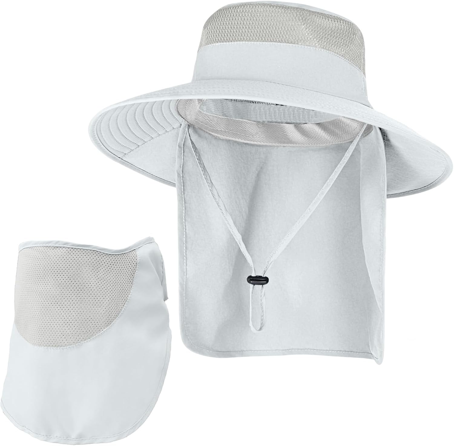 Sun Hats for Men Women Fishing Hat with Neck Flap UPF 50+ UV Protection | Breathable Wide Brim Water Resistant Adjustable Detachable Chin Strap Foldable