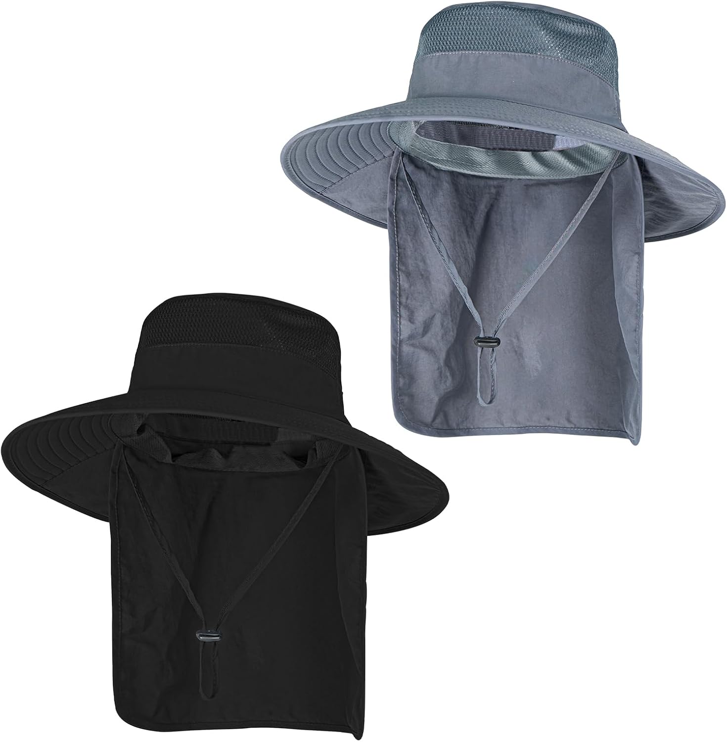 Sun Hats for Men Women Fishing Hat with Neck Flap UPF 50+ UV Protection | Breathable Wide Brim Water Resistant Adjustable Detachable Chin Strap Foldable