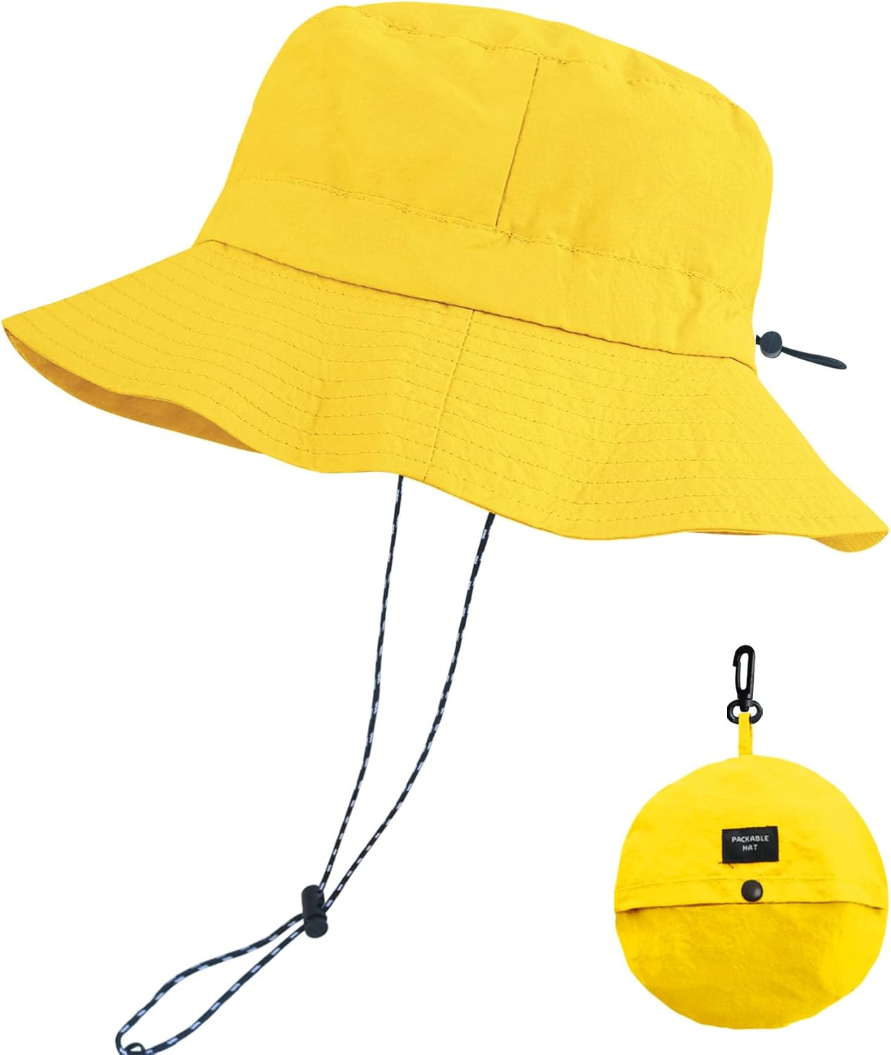 PFFY Packable Sun Bucket Hat for Men Women Outdoor UV Protection Sun Hats | Lightweight, Foldable Fishing Hat, Waterproof Quick Dry Rain Hats, Summer Hiking Cap, Suitable for Beach, Gardening, Camping