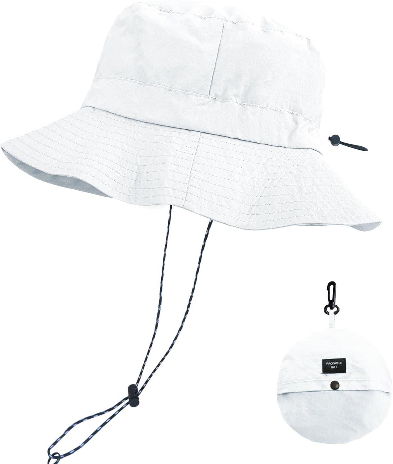 PFFY Packable Sun Bucket Hat for Men Women Outdoor UV Protection Sun Hats | Lightweight, Foldable Fishing Hat, Waterproof Quick Dry Rain Hats, Summer Hiking Cap, Suitable for Beach, Gardening, Camping