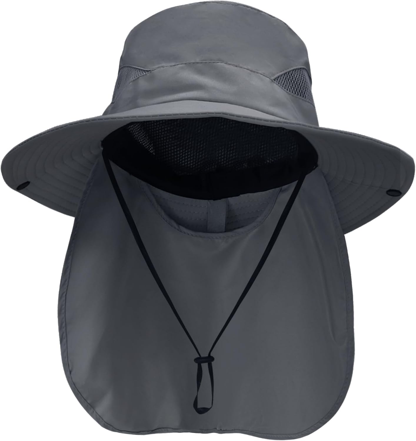 Sun Hats for Men Women with Neck Flap UPF 50+ UV Protection | Wide Brim Bucket Hat,Water Resistant,Adjustable Size,Detachable Chin Strap,Foldable & Lightweight,Hiking Fishing Hats