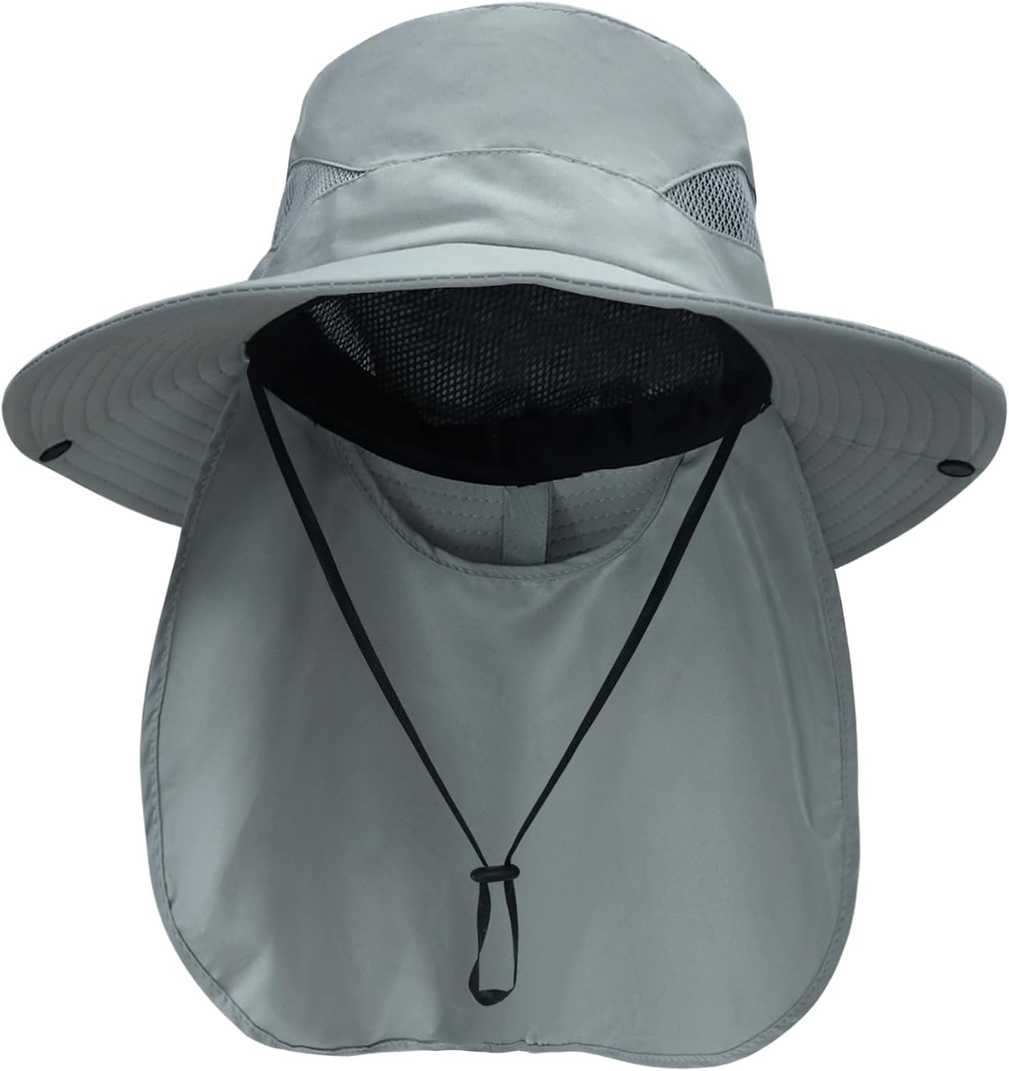 Sun Hats for Men Women with Neck Flap UPF 50+ UV Protection | Wide Brim Bucket Hat,Water Resistant,Adjustable Size,Detachable Chin Strap,Foldable & Lightweight,Hiking Fishing Hats