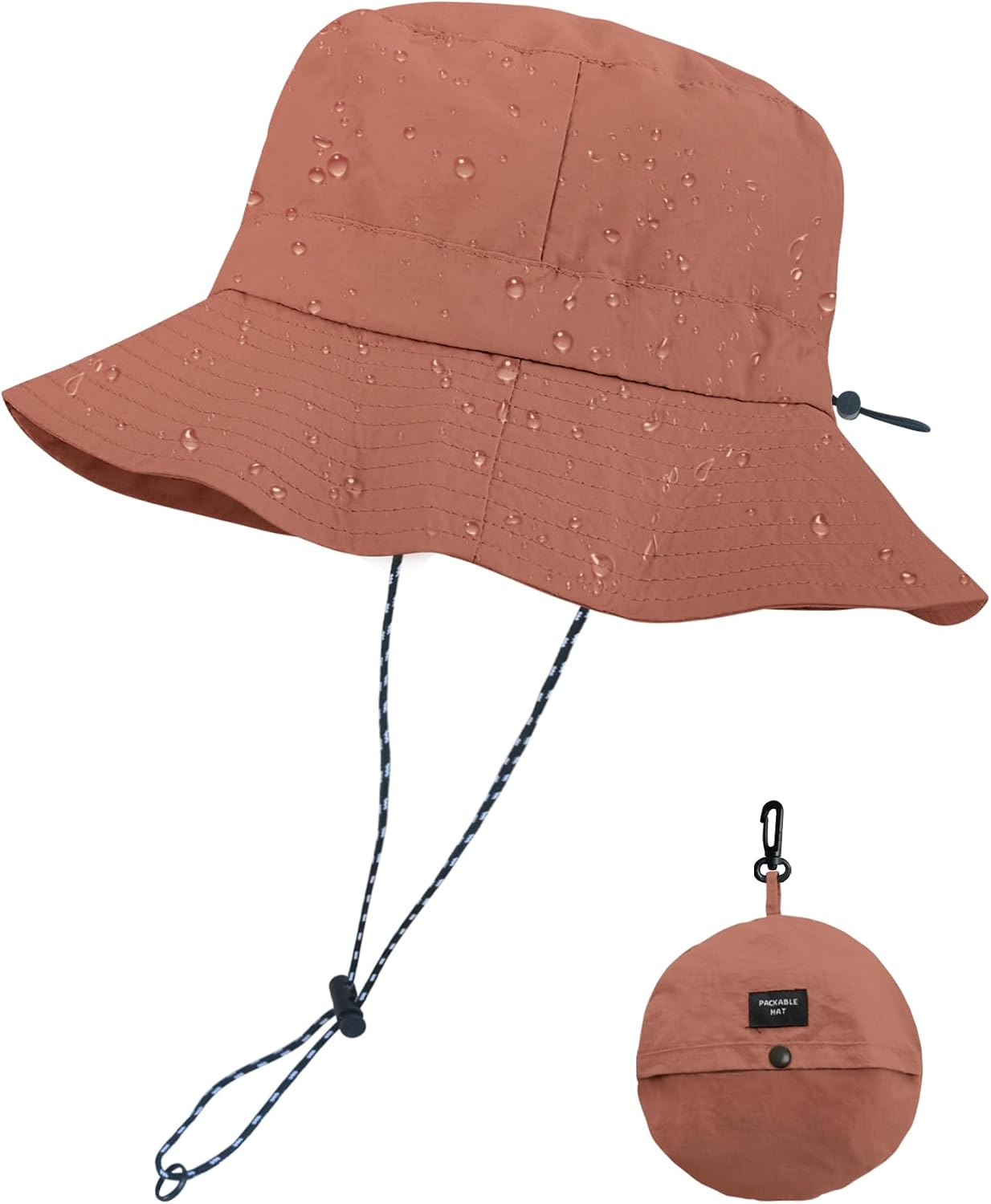PFFY Packable Sun Bucket Hat for Men Women Outdoor UV Protection Sun Hats | Lightweight, Foldable Fishing Hat, Waterproof Quick Dry Rain Hats, Summer Hiking Cap, Suitable for Beach, Gardening, Camping