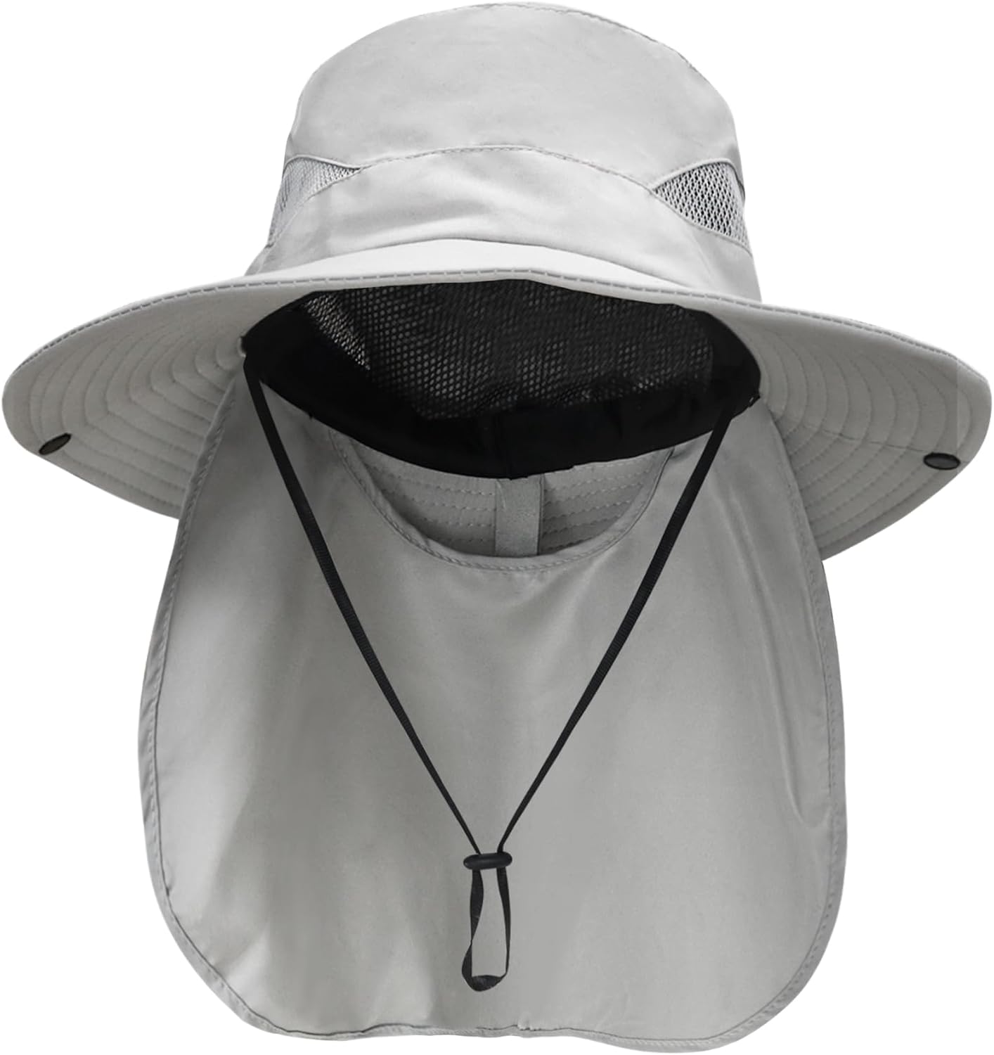 Sun Hats for Men Women with Neck Flap UPF 50+ UV Protection | Wide Brim Bucket Hat,Water Resistant,Adjustable Size,Detachable Chin Strap,Foldable & Lightweight,Hiking Fishing Hats