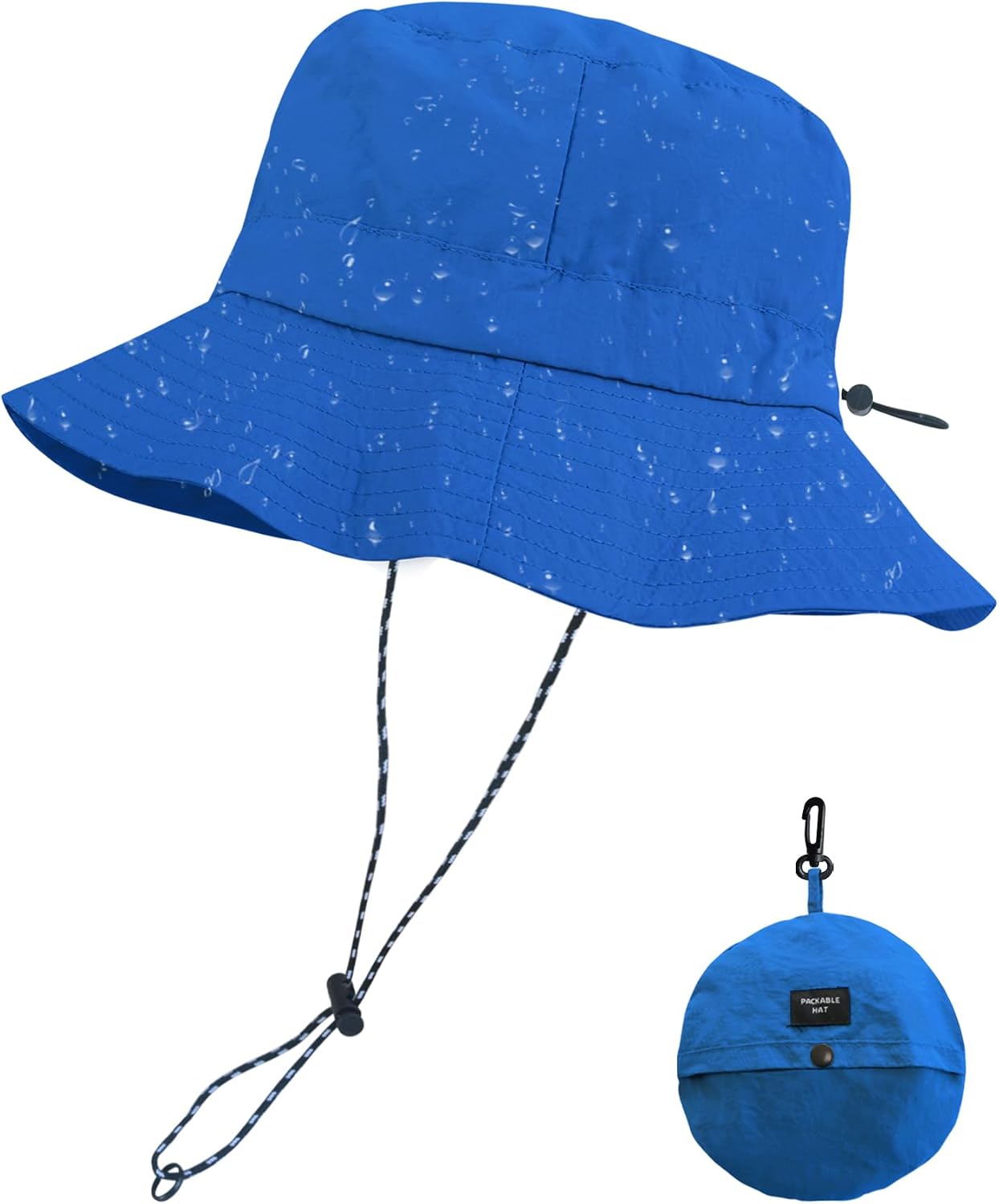 PFFY Packable Sun Bucket Hat for Men Women Outdoor UV Protection Sun Hats | Lightweight, Foldable Fishing Hat, Waterproof Quick Dry Rain Hats, Summer Hiking Cap, Suitable for Beach, Gardening, Camping