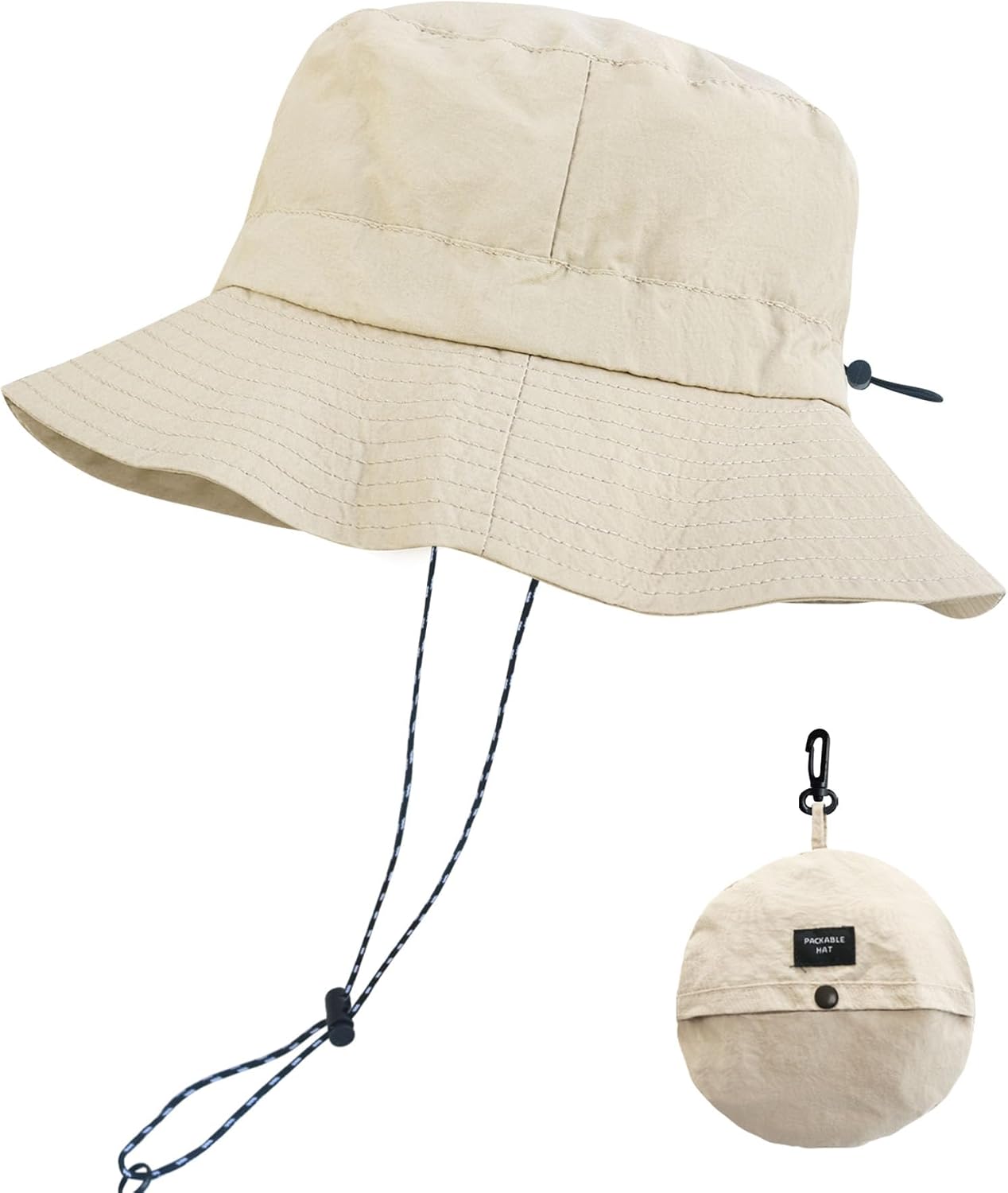 PFFY Packable Sun Bucket Hat for Men Women Outdoor UV Protection Sun Hats | Lightweight, Foldable Fishing Hat, Waterproof Quick Dry Rain Hats, Summer Hiking Cap, Suitable for Beach, Gardening, Camping