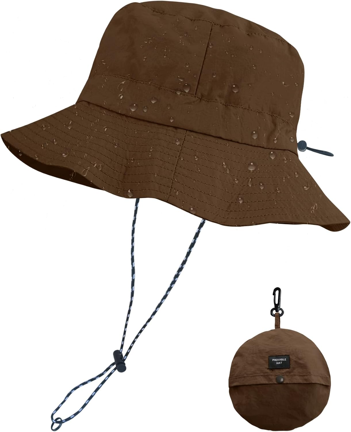 PFFY Packable Sun Bucket Hat for Men Women Outdoor UV Protection Sun Hats | Lightweight, Foldable Fishing Hat, Waterproof Quick Dry Rain Hats, Summer Hiking Cap, Suitable for Beach, Gardening, Camping