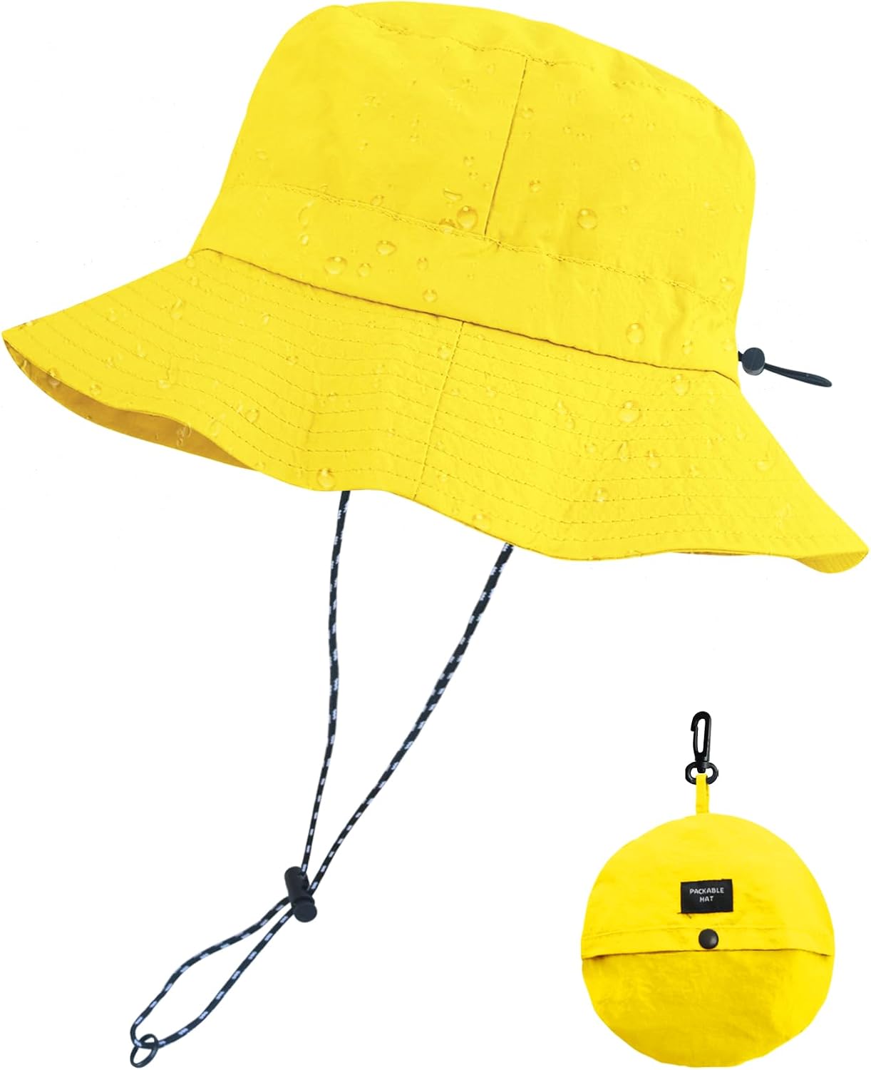PFFY Packable Sun Bucket Hat for Men Women Outdoor UV Protection Sun Hats | Lightweight, Foldable Fishing Hat, Waterproof Quick Dry Rain Hats, Summer Hiking Cap, Suitable for Beach, Gardening, Camping