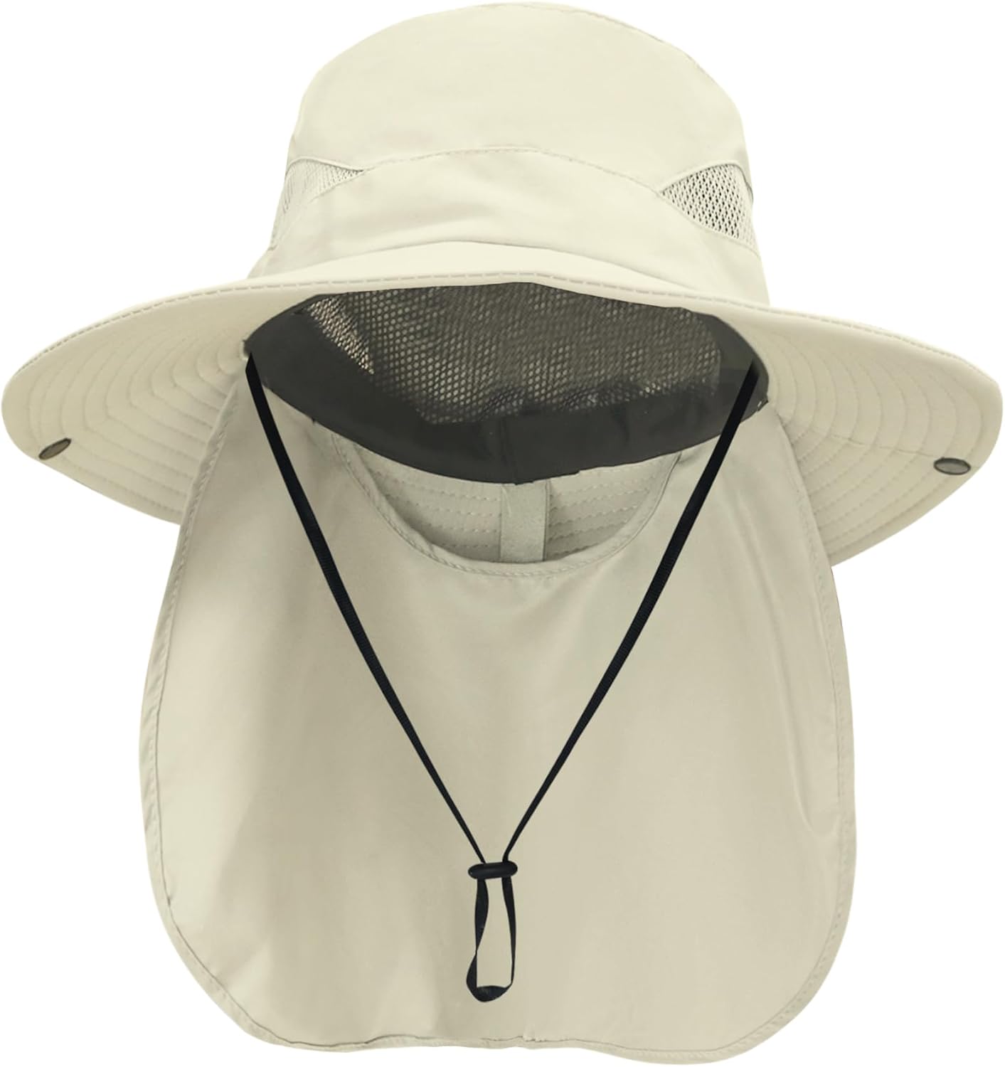 Sun Hats for Men Women with Neck Flap UPF 50+ UV Protection | Wide Brim Bucket Hat,Water Resistant,Adjustable Size,Detachable Chin Strap,Foldable & Lightweight,Hiking Fishing Hats