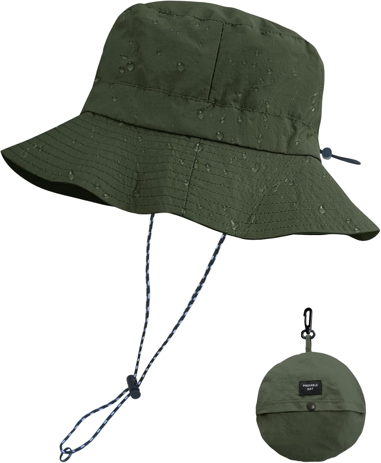 PFFY Packable Sun Bucket Hat for Men Women Outdoor UV Protection Sun Hats | Lightweight, Foldable Fishing Hat, Waterproof Quick Dry Rain Hats, Summer Hiking Cap, Suitable for Beach, Gardening, Camping