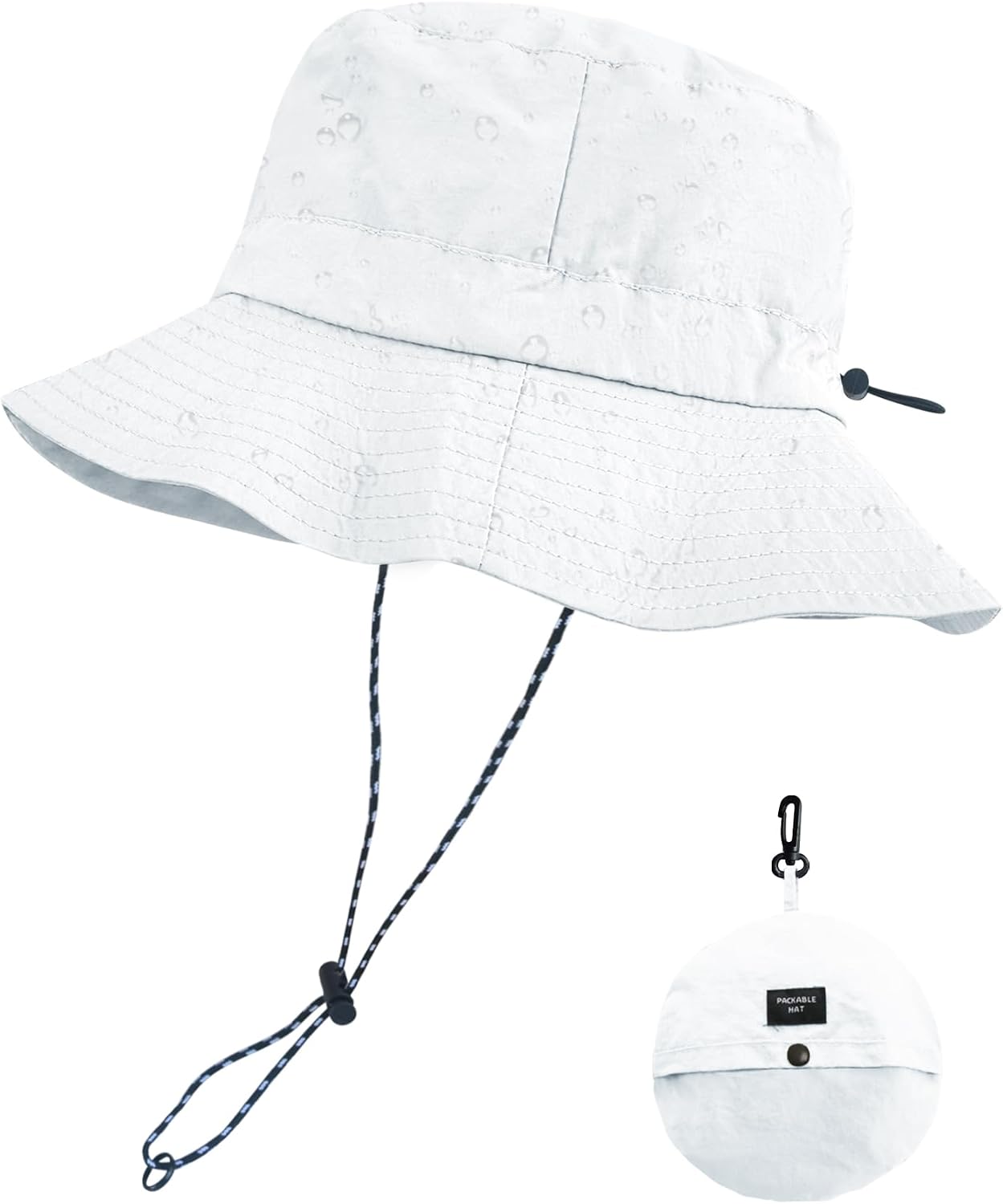PFFY Packable Sun Bucket Hat for Men Women Outdoor UV Protection Sun Hats | Lightweight, Foldable Fishing Hat, Waterproof Quick Dry Rain Hats, Summer Hiking Cap, Suitable for Beach, Gardening, Camping