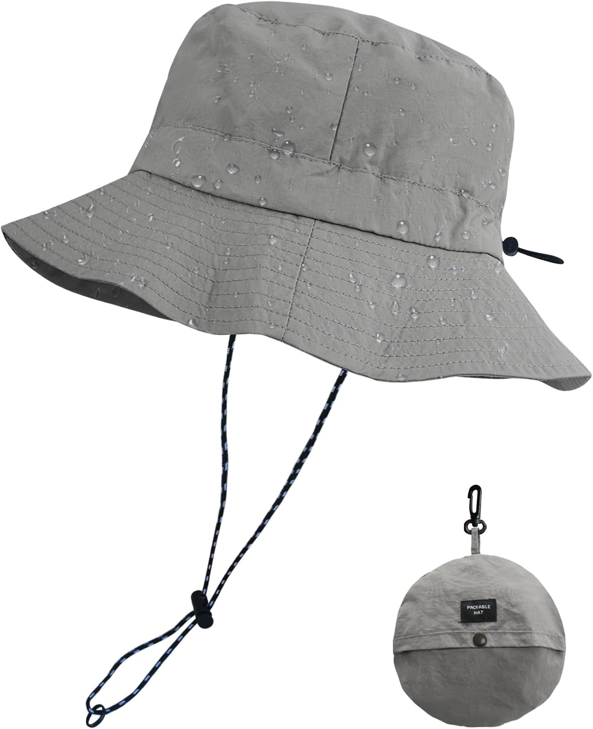 PFFY Packable Sun Bucket Hat for Men Women Outdoor UV Protection Sun Hats | Lightweight, Foldable Fishing Hat, Waterproof Quick Dry Rain Hats, Summer Hiking Cap, Suitable for Beach, Gardening, Camping