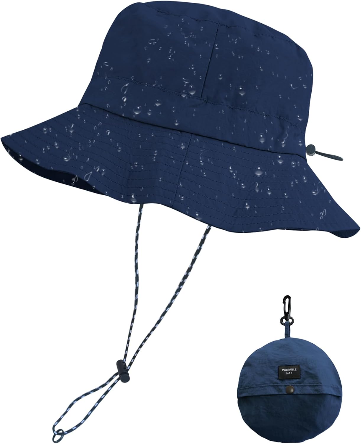 PFFY Packable Sun Bucket Hat for Men Women Outdoor UV Protection Sun Hats | Lightweight, Foldable Fishing Hat, Waterproof Quick Dry Rain Hats, Summer Hiking Cap, Suitable for Beach, Gardening, Camping
