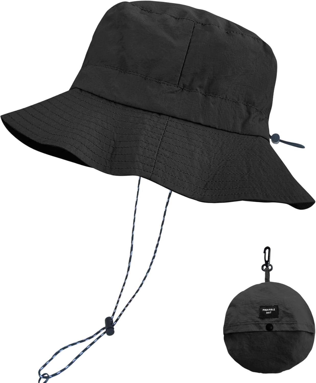PFFY Packable Sun Bucket Hat for Men Women Outdoor UV Protection Sun Hats | Lightweight, Foldable Fishing Hat, Waterproof Quick Dry Rain Hats, Summer Hiking Cap, Suitable for Beach, Gardening, Camping