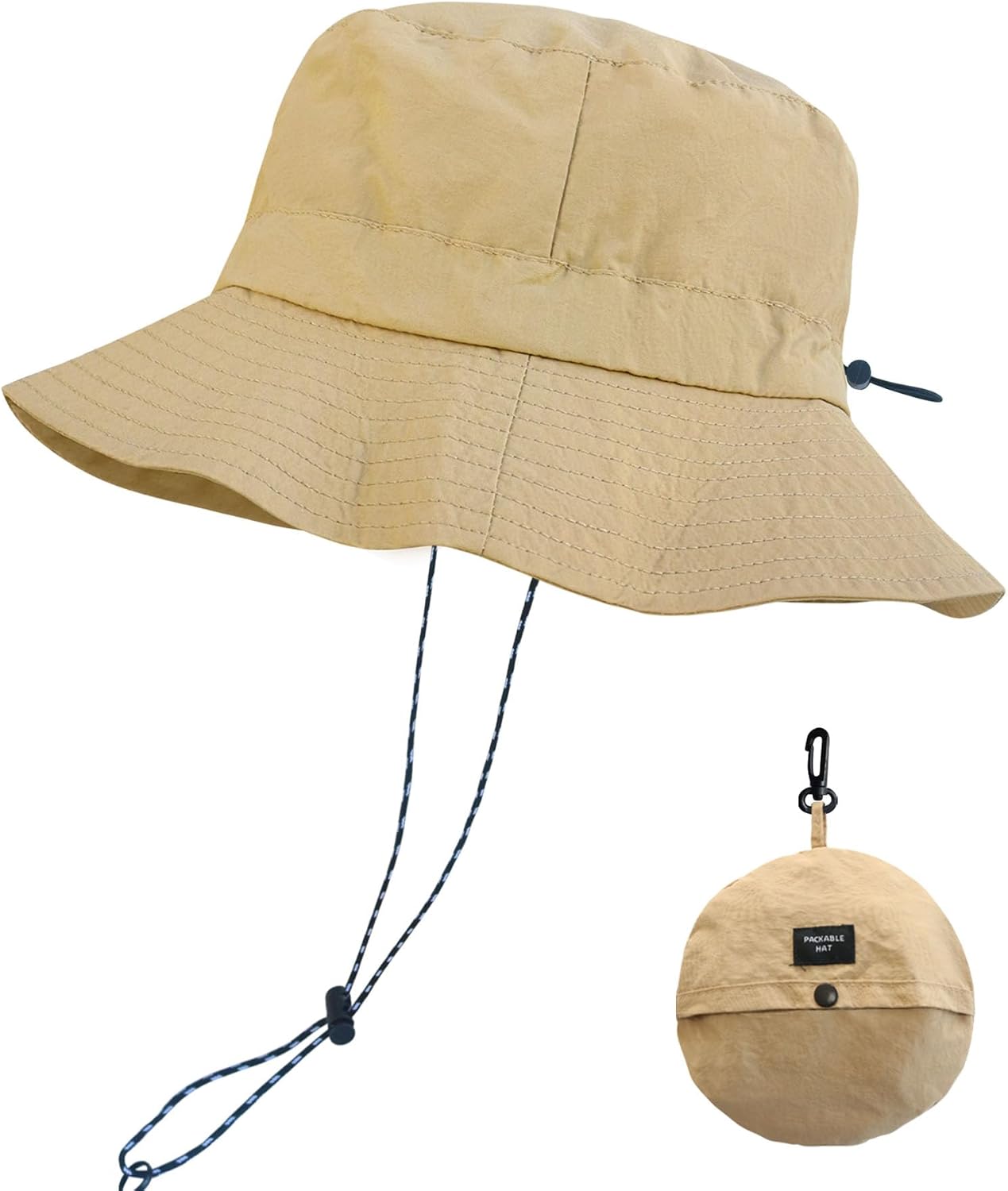 PFFY Packable Sun Bucket Hat for Men Women Outdoor UV Protection Sun Hats | Lightweight, Foldable Fishing Hat, Waterproof Quick Dry Rain Hats, Summer Hiking Cap, Suitable for Beach, Gardening, Camping