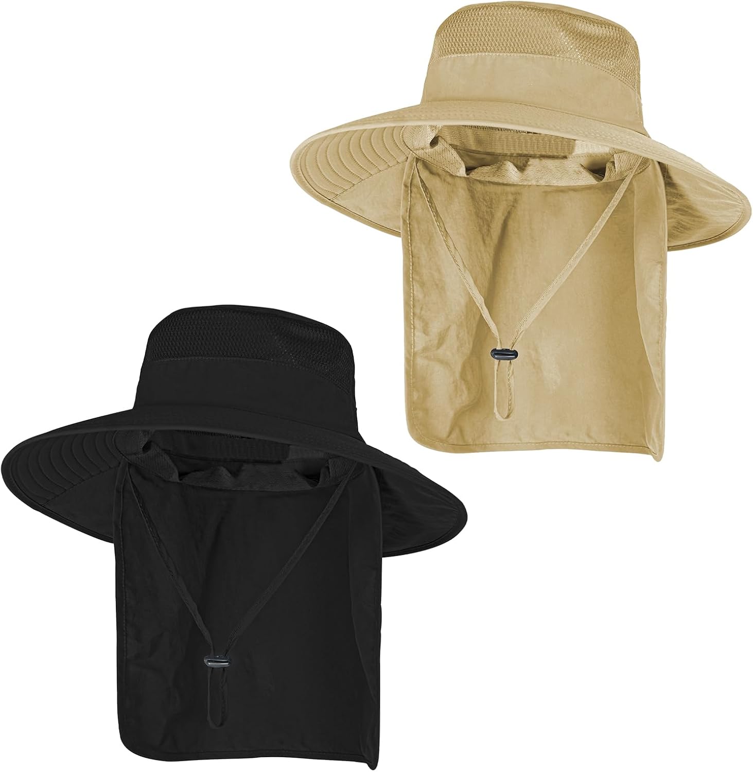 Sun Hats for Men Women Fishing Hat with Neck Flap UPF 50+ UV Protection | Breathable Wide Brim Water Resistant Adjustable Detachable Chin Strap Foldable