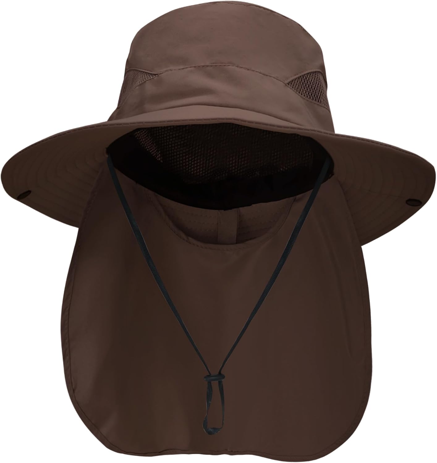 Sun Hats for Men Women with Neck Flap UPF 50+ UV Protection | Wide Brim Bucket Hat,Water Resistant,Adjustable Size,Detachable Chin Strap,Foldable & Lightweight,Hiking Fishing Hats