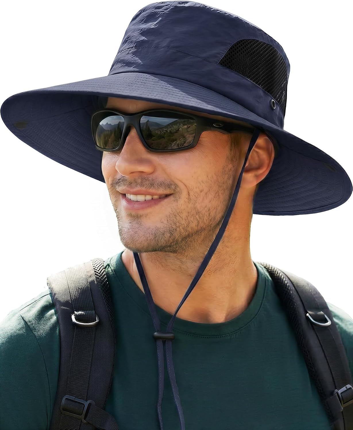Sun Hats for Men Women UV Sun Protection Waterproof Wide Brim Bucket Hat | UV Protection, Breathable, Adjustable Chin Strap & Sweatband, Foldable, Outdoor Fishing Hiking Beach Safari Hat
