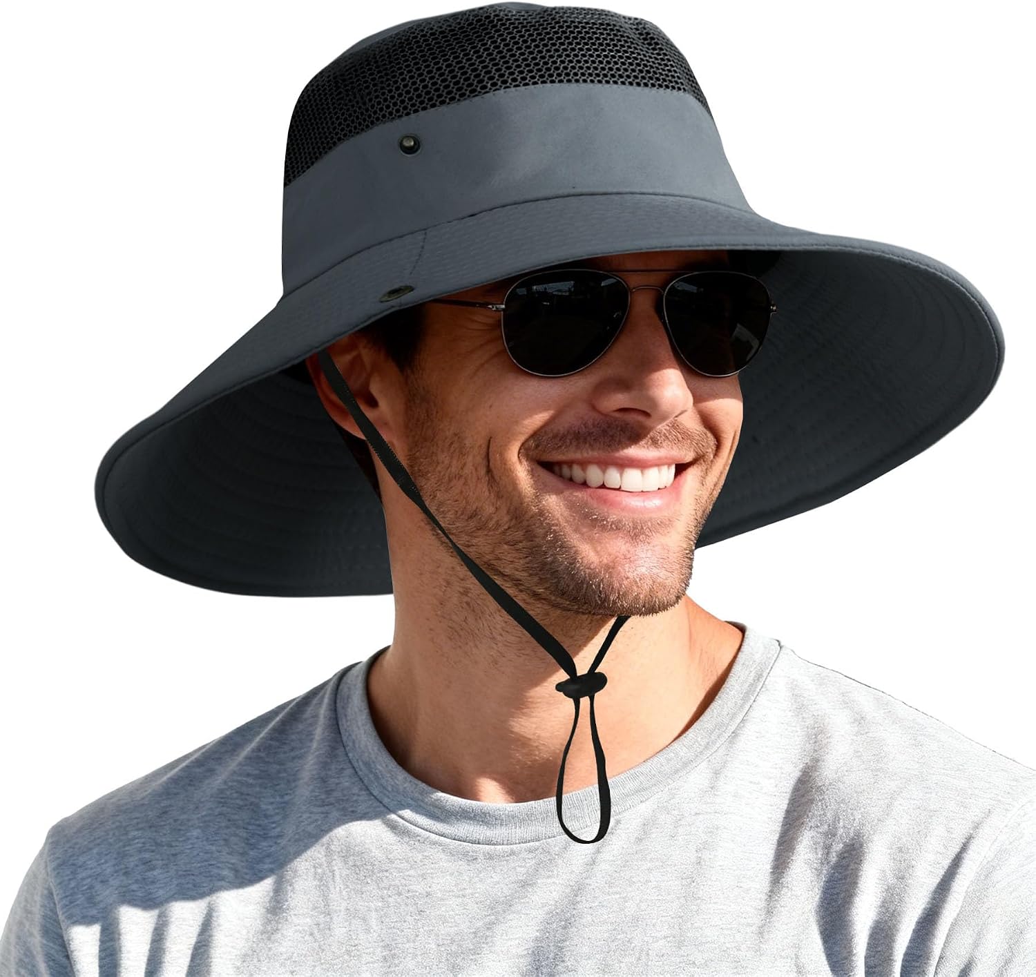 PFFY Sun Hats for Men Women Wide Brim Bucket Hat UPF 50+ Hiking Fishing Hat | UV Protection Hats, Waterproof, Breathable Outdoor Essentials, Ideal for Camping, Gardening, Hiking, Beach, Working, Travel