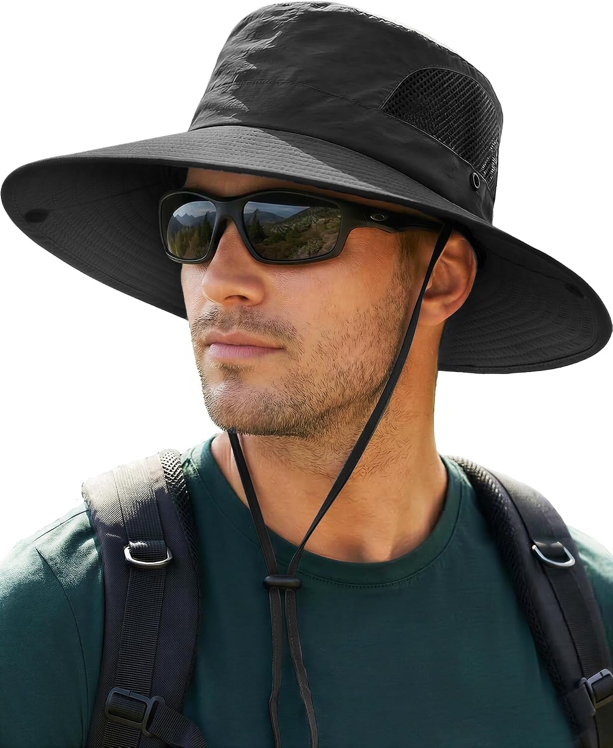 Sun Hats for Men Women UV Sun Protection Waterproof Wide Brim Bucket Hat | UV Protection, Breathable, Adjustable Chin Strap & Sweatband, Foldable, Outdoor Fishing Hiking Beach Safari Hat