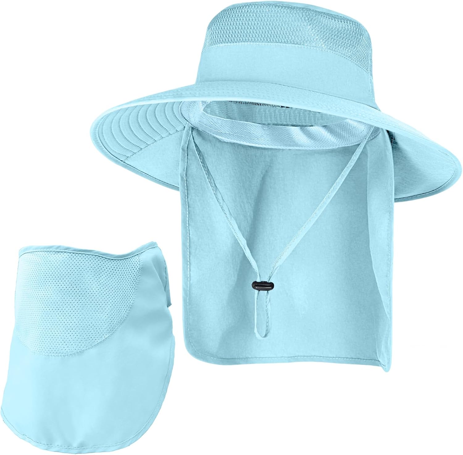 Sun Hats for Men Women Fishing Hat with Neck Flap UPF 50+ UV Protection | Breathable Wide Brim Water Resistant Adjustable Detachable Chin Strap Foldable