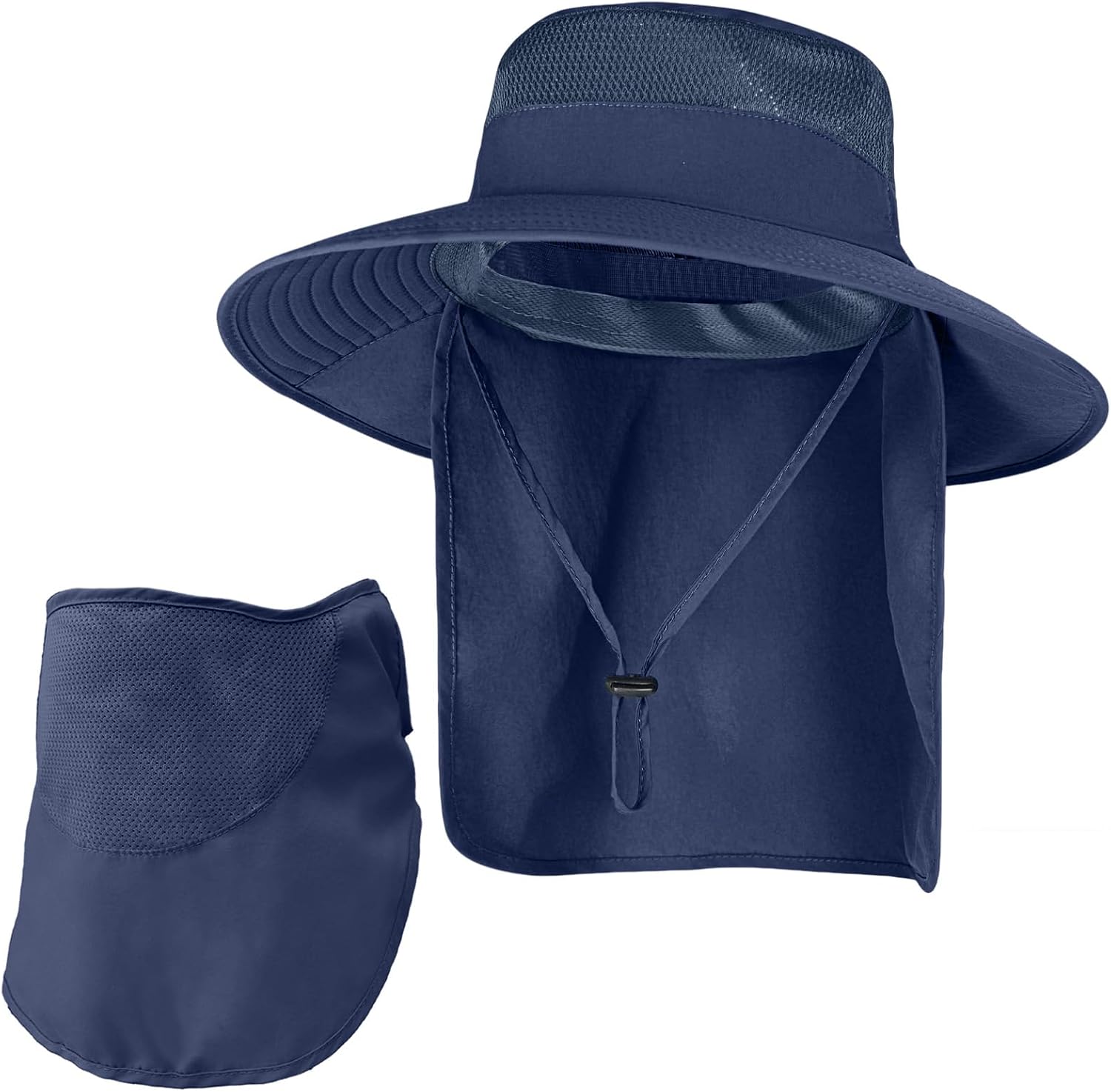 Sun Hats for Men Women Fishing Hat with Neck Flap UPF 50+ UV Protection | Breathable Wide Brim Water Resistant Adjustable Detachable Chin Strap Foldable