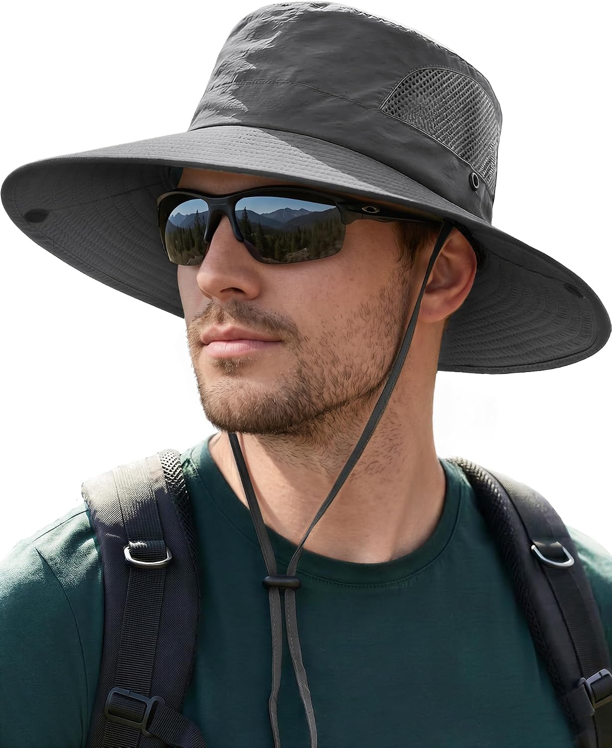 Sun Hats for Men Women UV Sun Protection Waterproof Wide Brim Bucket Hat | UV Protection, Breathable, Adjustable Chin Strap & Sweatband, Foldable, Outdoor Fishing Hiking Beach Safari Hat