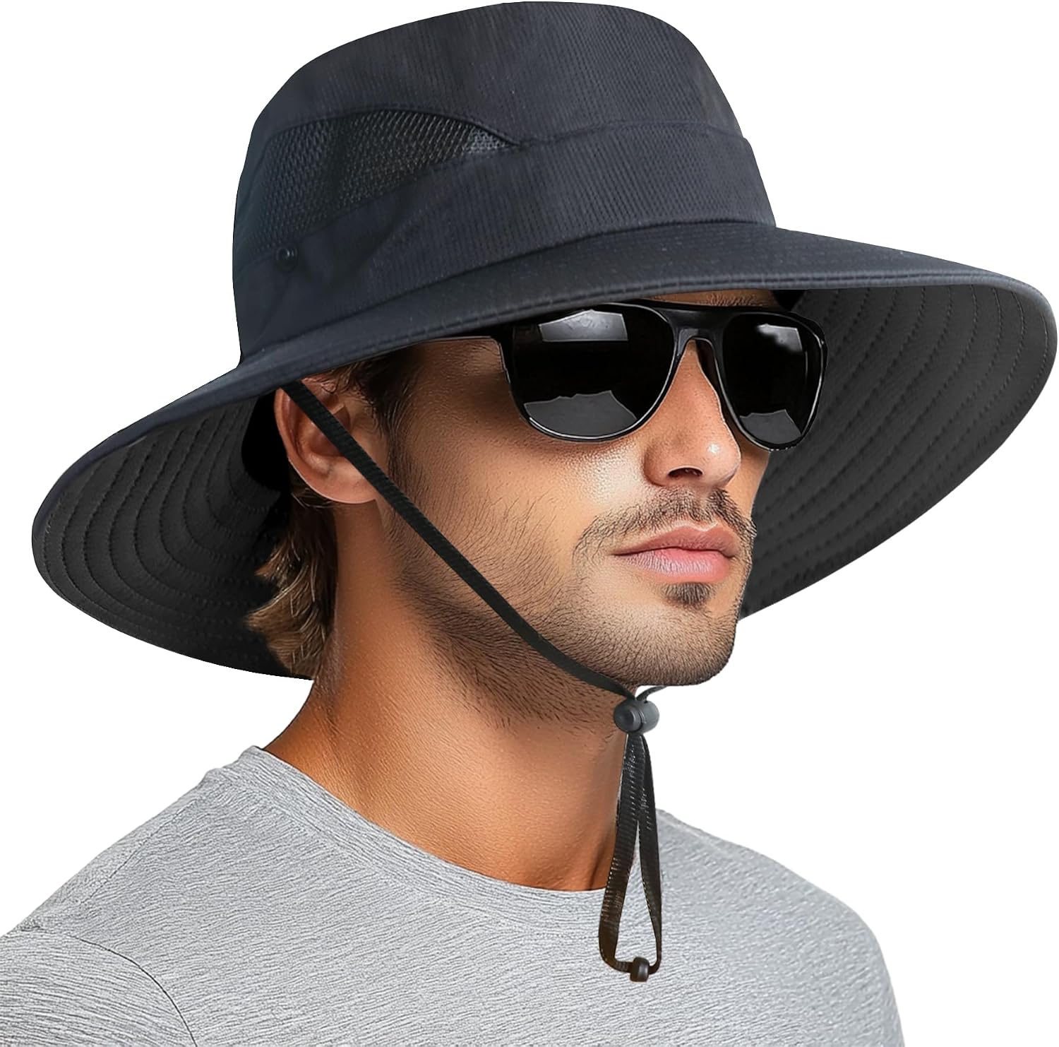 PFFY Sun Hats for Men Women Wide Brim Bucket Hat UPF 50+ Hiking Fishing Hat | UV Protection Hats, Waterproof, Breathable Outdoor Essentials, Ideal for Camping, Gardening, Hiking, Beach, Working, Travel