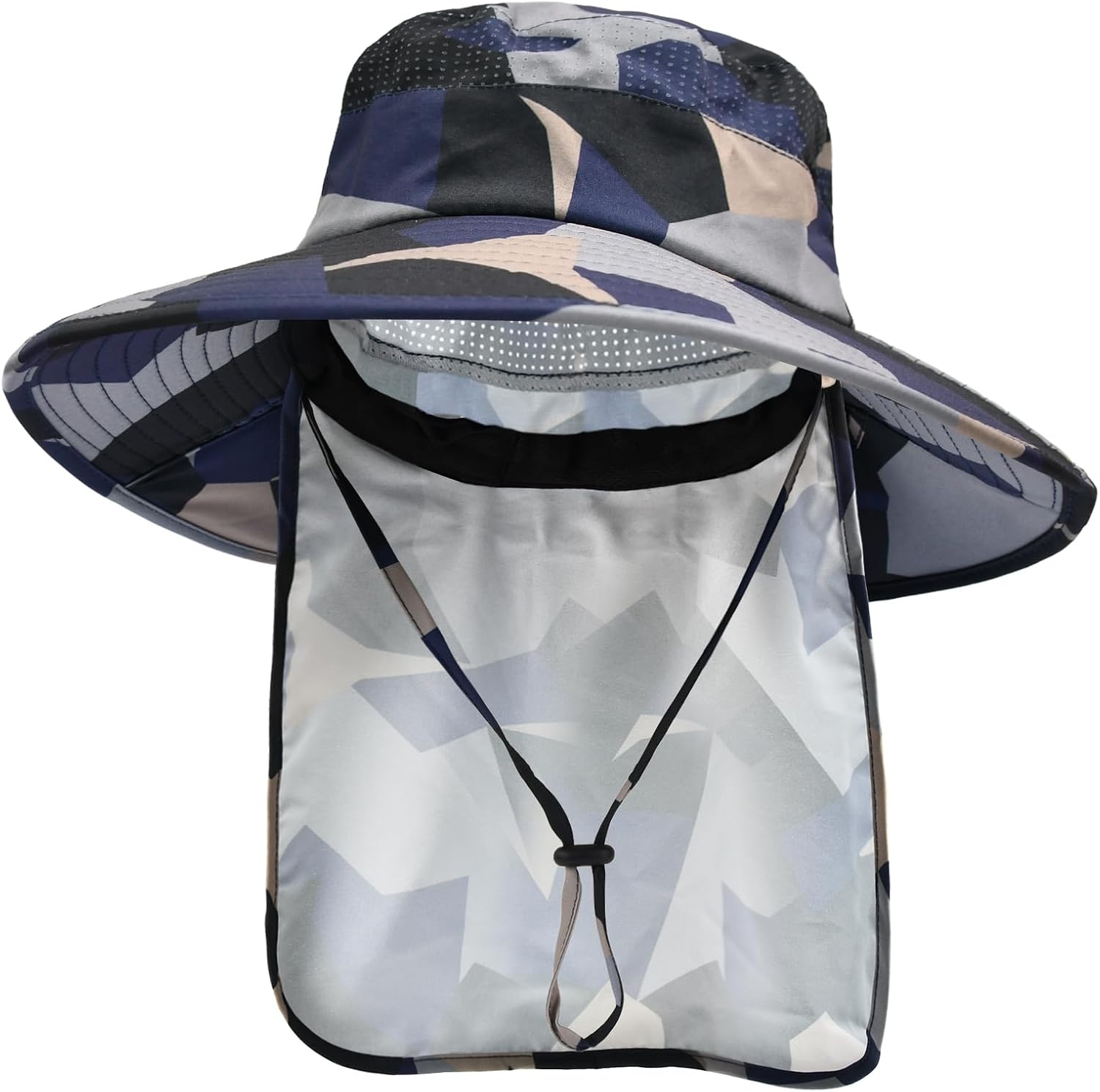 Sun Hats for Men Women Fishing Hat with Neck Flap UPF 50+ UV Protection | Breathable Wide Brim Water Resistant Adjustable Detachable Chin Strap Foldable