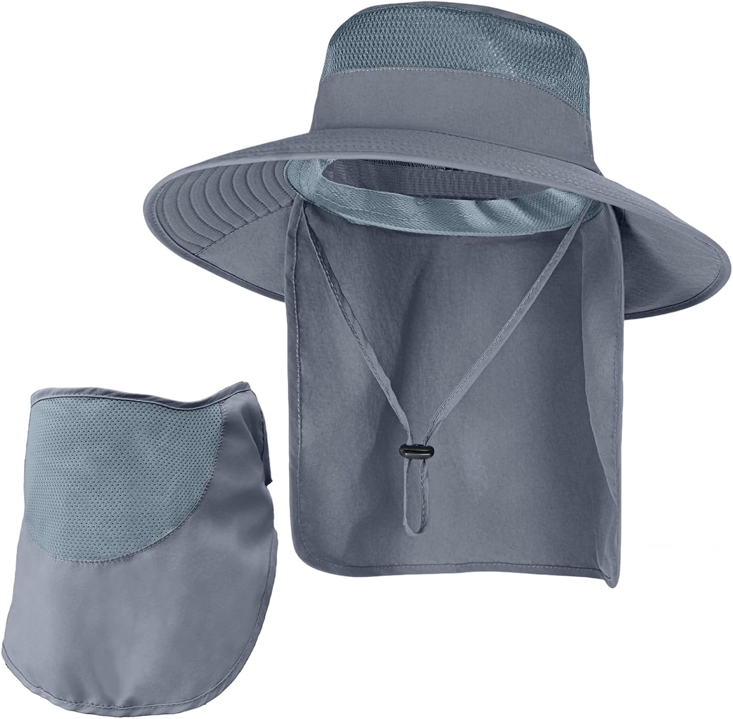 Sun Hats for Men Women Fishing Hat with Neck Flap UPF 50+ UV Protection | Breathable Wide Brim Water Resistant Adjustable Detachable Chin Strap Foldable