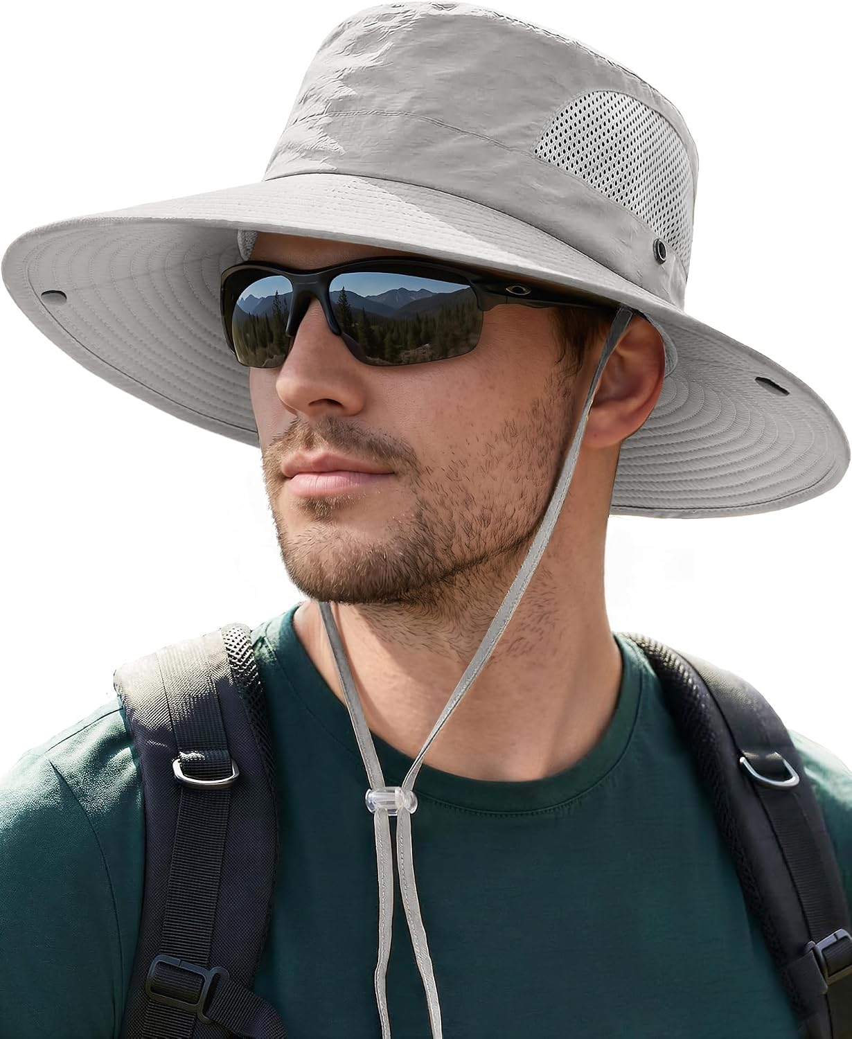 Sun Hats for Men Women UV Sun Protection Waterproof Wide Brim Bucket Hat | UV Protection, Breathable, Adjustable Chin Strap & Sweatband, Foldable, Outdoor Fishing Hiking Beach Safari Hat