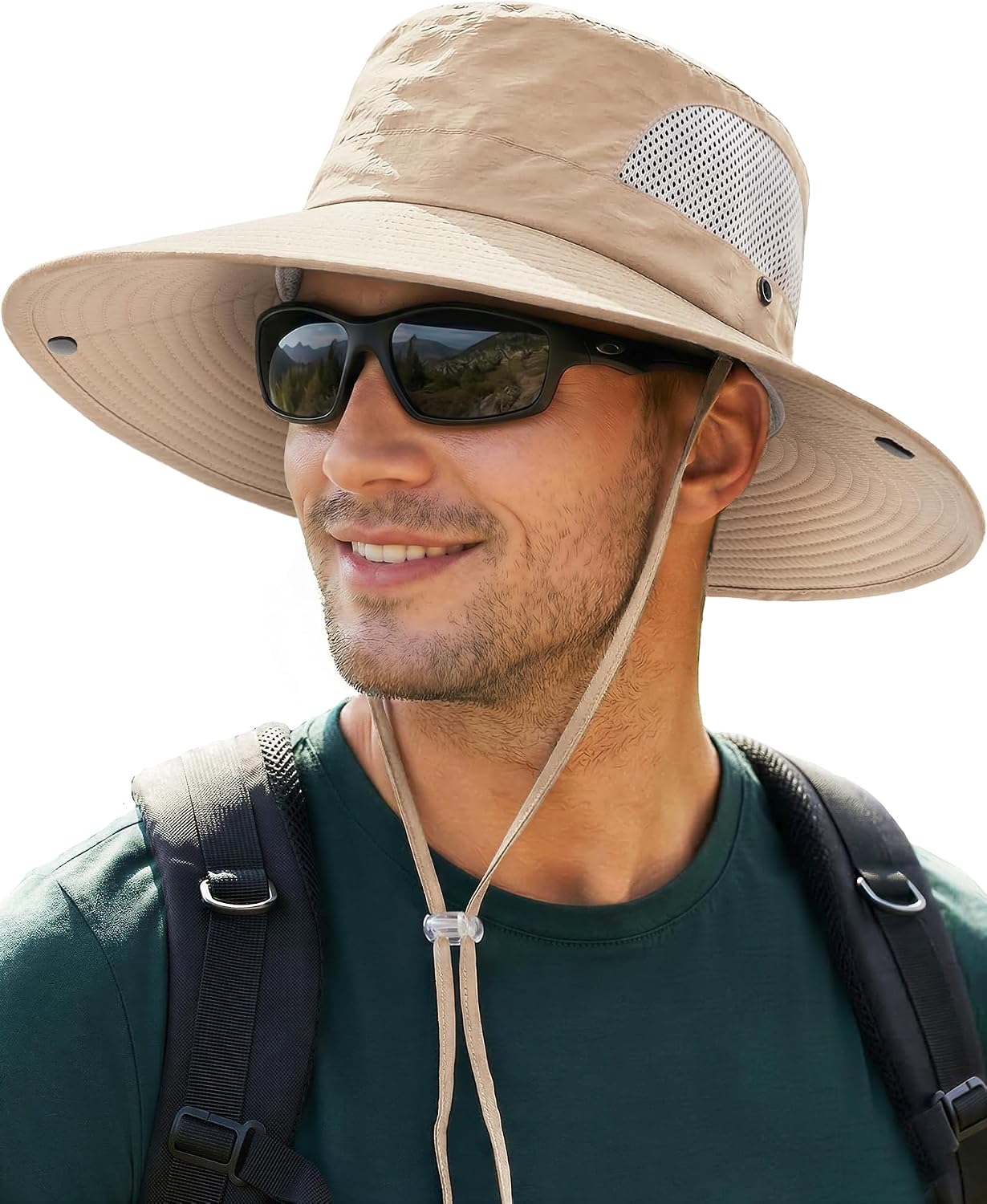 Sun Hats for Men Women UV Sun Protection Waterproof Wide Brim Bucket Hat | UV Protection, Breathable, Adjustable Chin Strap & Sweatband, Foldable, Outdoor Fishing Hiking Beach Safari Hat