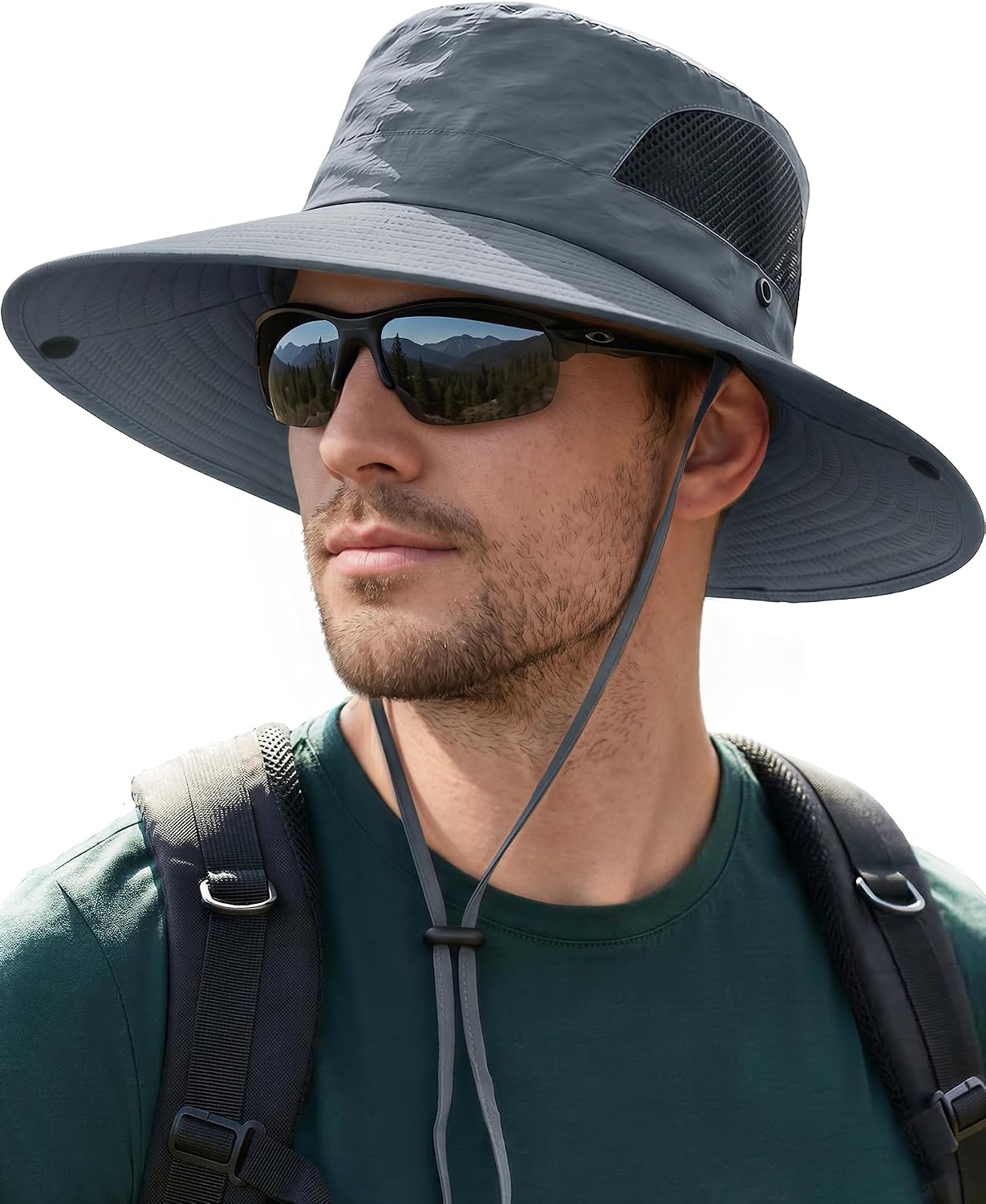 Sun Hats for Men Women UV Sun Protection Waterproof Wide Brim Bucket Hat | UV Protection, Breathable, Adjustable Chin Strap & Sweatband, Foldable, Outdoor Fishing Hiking Beach Safari Hat