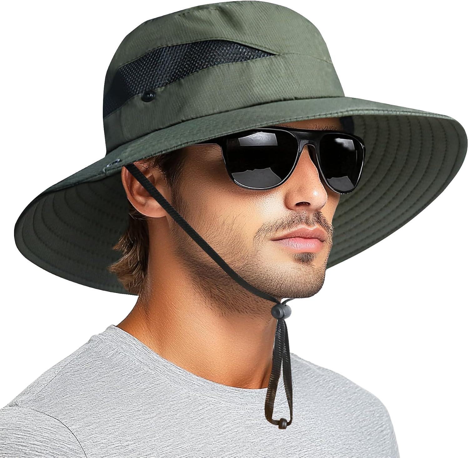 PFFY Sun Hats for Men Women Wide Brim Bucket Hat UPF 50+ Hiking Fishing Hat | UV Protection Hats, Waterproof, Breathable Outdoor Essentials, Ideal for Camping, Gardening, Hiking, Beach, Working, Travel