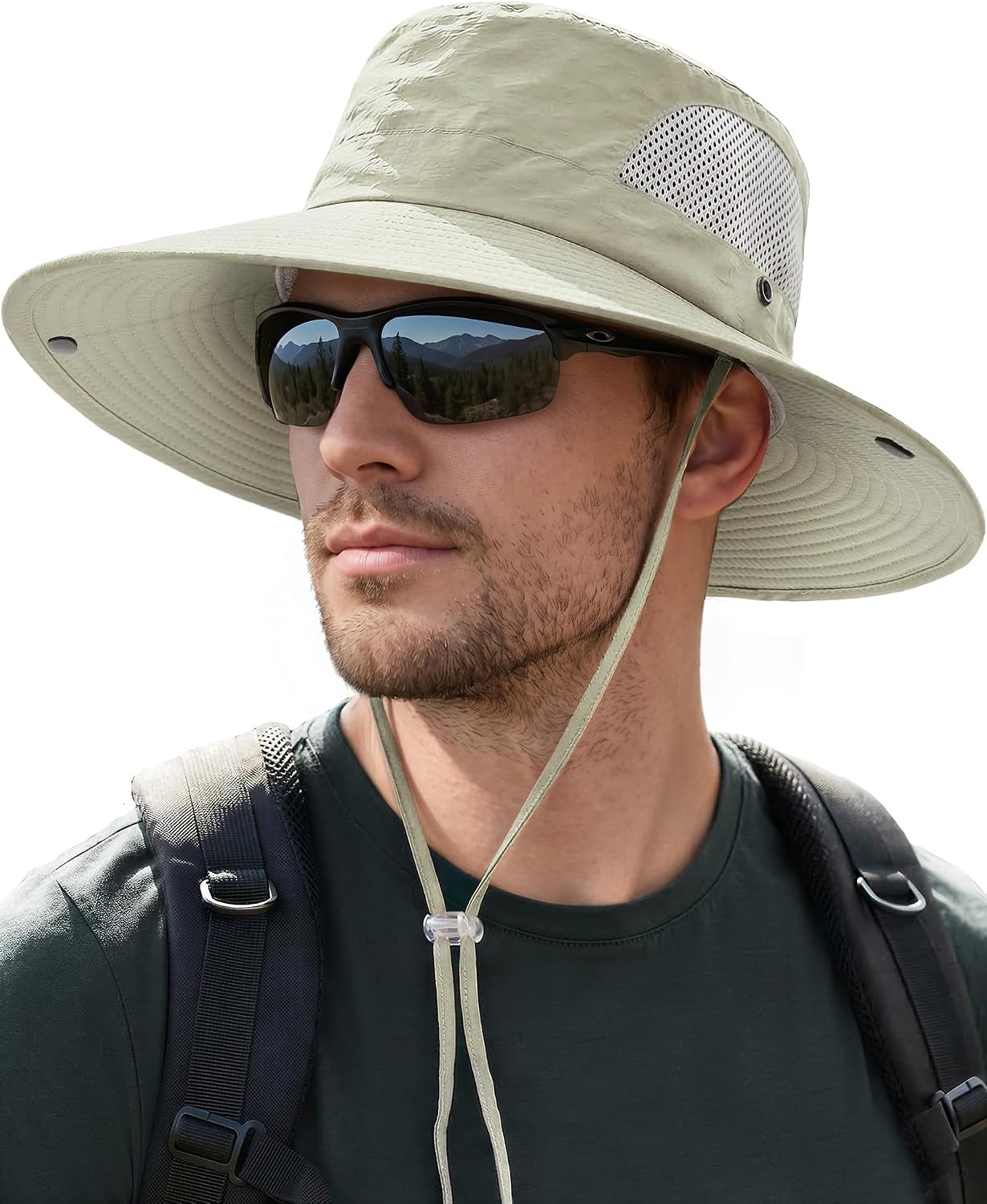 Sun Hats for Men Women UV Sun Protection Waterproof Wide Brim Bucket Hat | UV Protection, Breathable, Adjustable Chin Strap & Sweatband, Foldable, Outdoor Fishing Hiking Beach Safari Hat