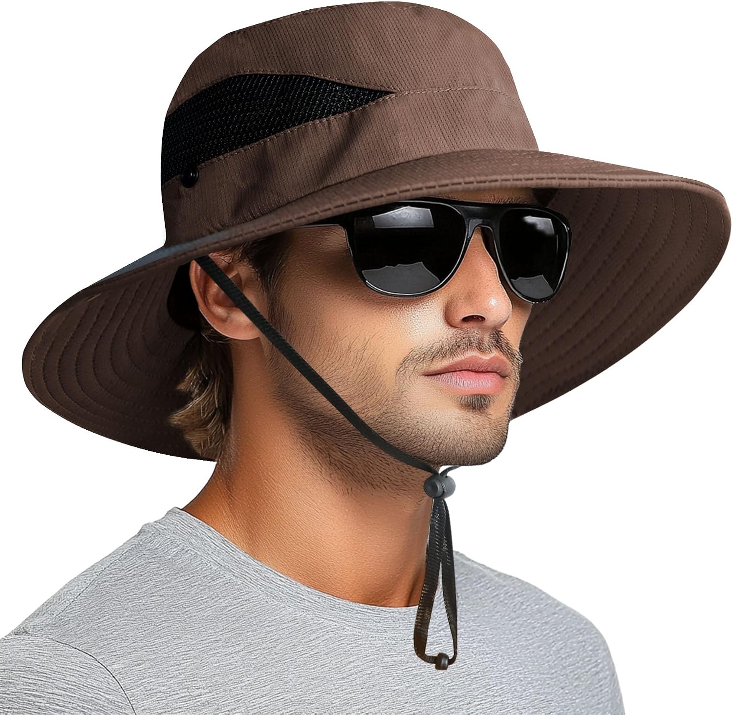 PFFY Sun Hats for Men Women Wide Brim Bucket Hat UPF 50+ Hiking Fishing Hat | UV Protection Hats, Waterproof, Breathable Outdoor Essentials, Ideal for Camping, Gardening, Hiking, Beach, Working, Travel