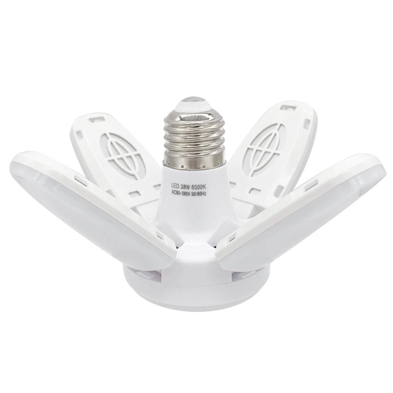 LED Dimmable Garage Ceiling Lights – 4 Adjustable Panels, Energy Saving 38W