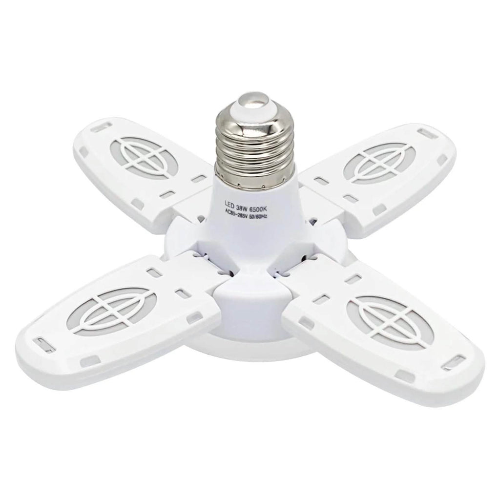 LED Dimmable Garage Ceiling Lights – 4 Adjustable Panels, Energy Saving 38W