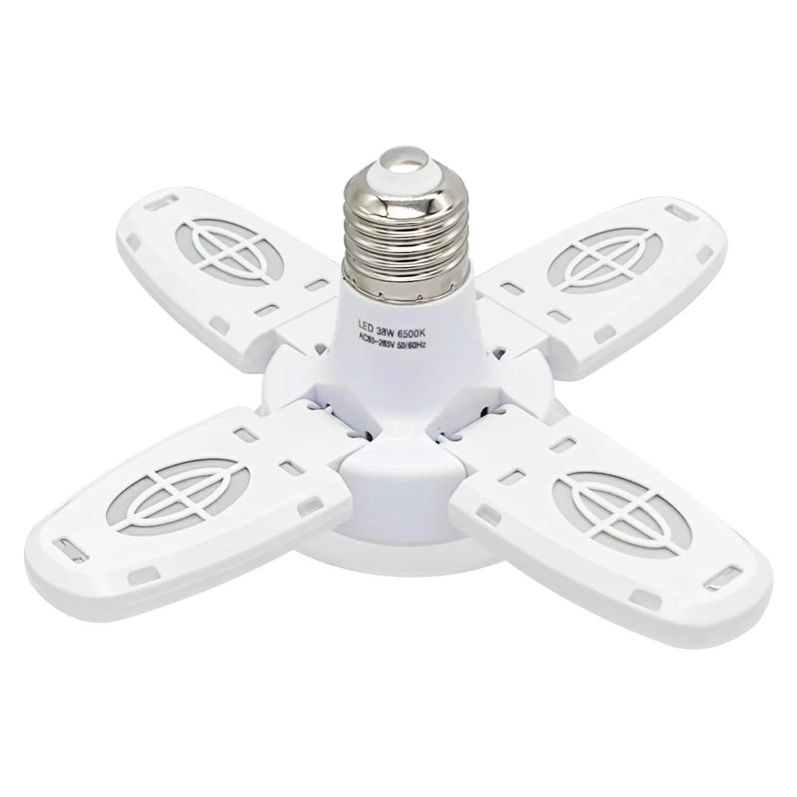 LED Dimmable Garage Ceiling Lights – 4 Adjustable Panels, Energy Saving 38W